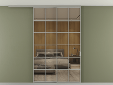 Перегородка Формато вдоль стены на потолок 2 створки с синхронным механизмом