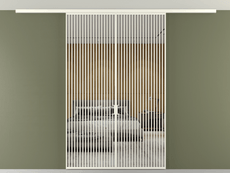 Перегородка Формато вдоль стены на потолок 2 створки