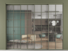 Перегородка Formato внутри проёма 4 створки с синхронным механизмом