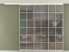 Перегородка Формато вдоль стены на потолок 3 створки с синхронным механизмом