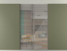 Перегородка Формато внутри проёма скрытое крепление в потолок 2 створки