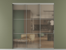 Перегородка Formato внутри проёма 3 створки с синхронным механизмом