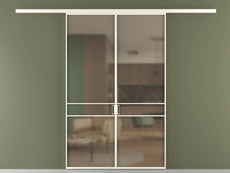 Перегородка Formato вдоль стены 2 створки