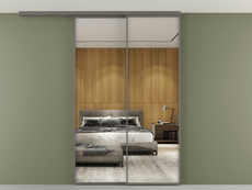 Перегородка Formato вдоль стены на потолок 2 створки с синхронным механизмом