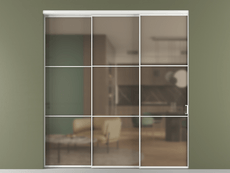 Перегородка Formato внутри проёма 3 створки с синхронным механизмом