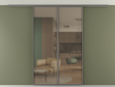 Перегородка Formato вдоль стены на потолок 2 створки