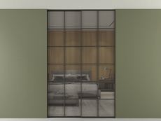 Перегородка Formato внутри проёма скрытое крепление в потолок 2 створки