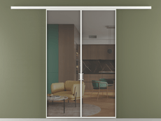 Перегородка Formato вдоль стены 2 створки