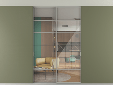 Перегородка Formato внутри проёма скрытое крепление в потолок 2 створки