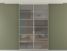 Перегородка Формато вдоль стены на потолок 2 створки