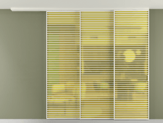 Перегородка Формато вдоль стены на потолок 3 створки с синхронным механизмом