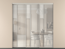 Перегородка Мозаик внутри проёма 3 створки с синхронным механизмом