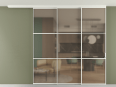 Перегородка Formato вдоль стены на потолок 3 створки с синхронным механизмом