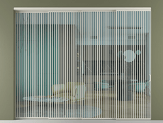 Перегородка Формато внутри проёма 4 створки с синхронным механизмом