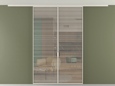 Перегородка Formato вдоль стены на потолок 2 створки