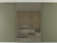 Перегородка Formato вдоль стены на потолок 2 створки