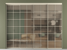 Перегородка Формато внутри проёма 4 створки с синхронным механизмом