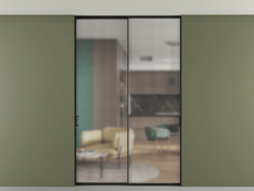 Перегородка Formato внутри проёма скрытое крепление в потолок 2 створки