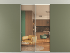 Перегородка Формато внутри проёма скрытое крепление в потолок 2 створки