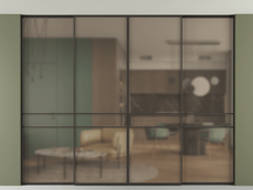 Перегородка Formato внутри проёма скрытое крепление в потолок 4 створки