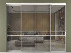 Перегородка Formato внутри проёма 4 створки с синхронным механизмом