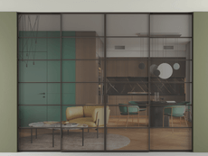 Перегородка Formato внутри проёма скрытое крепление в потолок 4 створки