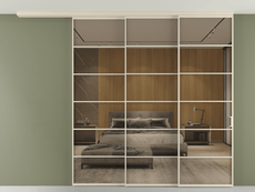 Перегородка Formato вдоль стены на потолок 3 створки с синхронным механизмом