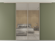 Перегородка Formato вдоль стены на потолок 2 створки