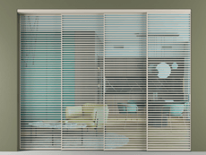 Перегородка Формато внутри проёма 4 створки с синхронным механизмом