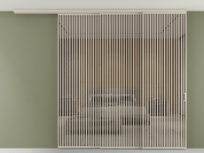 Перегородка Formato вдоль стены на потолок 3 створки с синхронным механизмом