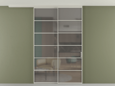 Перегородка Formato вдоль стены на потолок 2 створки с синхронным механизмом