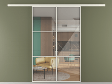 Перегородка Formato вдоль стены 2 створки