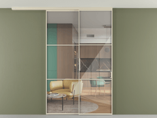 Перегородка Formato вдоль стены на потолок 2 створки с синхронным механизмом