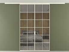 Перегородка Формато вдоль стены на потолок 2 створки