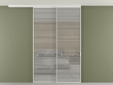 Перегородка Formato вдоль стены на потолок 2 створки с синхронным механизмом