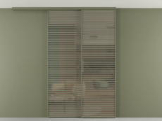 Перегородка Formato вдоль стены на потолок 2 створки с синхронным механизмом