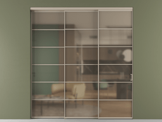 Перегородка Formato внутри проёма 3 створки с синхронным механизмом