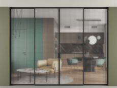 Перегородка Formato внутри проёма скрытое крепление в потолок 4 створки