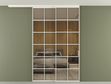 Перегородка Формато вдоль стены на потолок 2 створки с синхронным механизмом