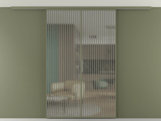 Перегородка Formato вдоль стены на потолок 2 створки