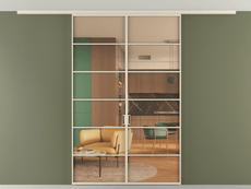 Перегородка Formato вдоль стены на потолок 2 створки