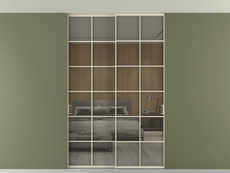 Перегородка Формато внутри проёма скрытое крепление в потолок 2 створки