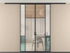 Перегородка Мозаик вдоль стены на потолок 2 створки