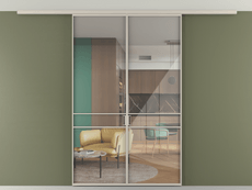 Перегородка Формато вдоль стены на потолок 2 створки