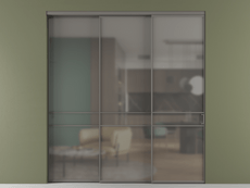 Перегородка Formato внутри проёма 3 створки с синхронным механизмом