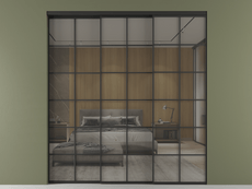 Перегородка Formato внутри проёма 3 створки с синхронным механизмом