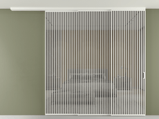 Перегородка Формато вдоль стены на потолок 3 створки с синхронным механизмом