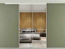 Перегородка Formato вдоль стены на потолок 2 створки с синхронным механизмом