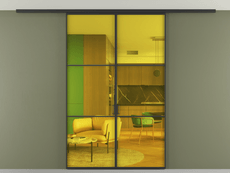 Перегородка Формато вдоль стены на потолок 2 створки