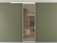 Перегородка Formato вдоль стены на потолок 1 створка